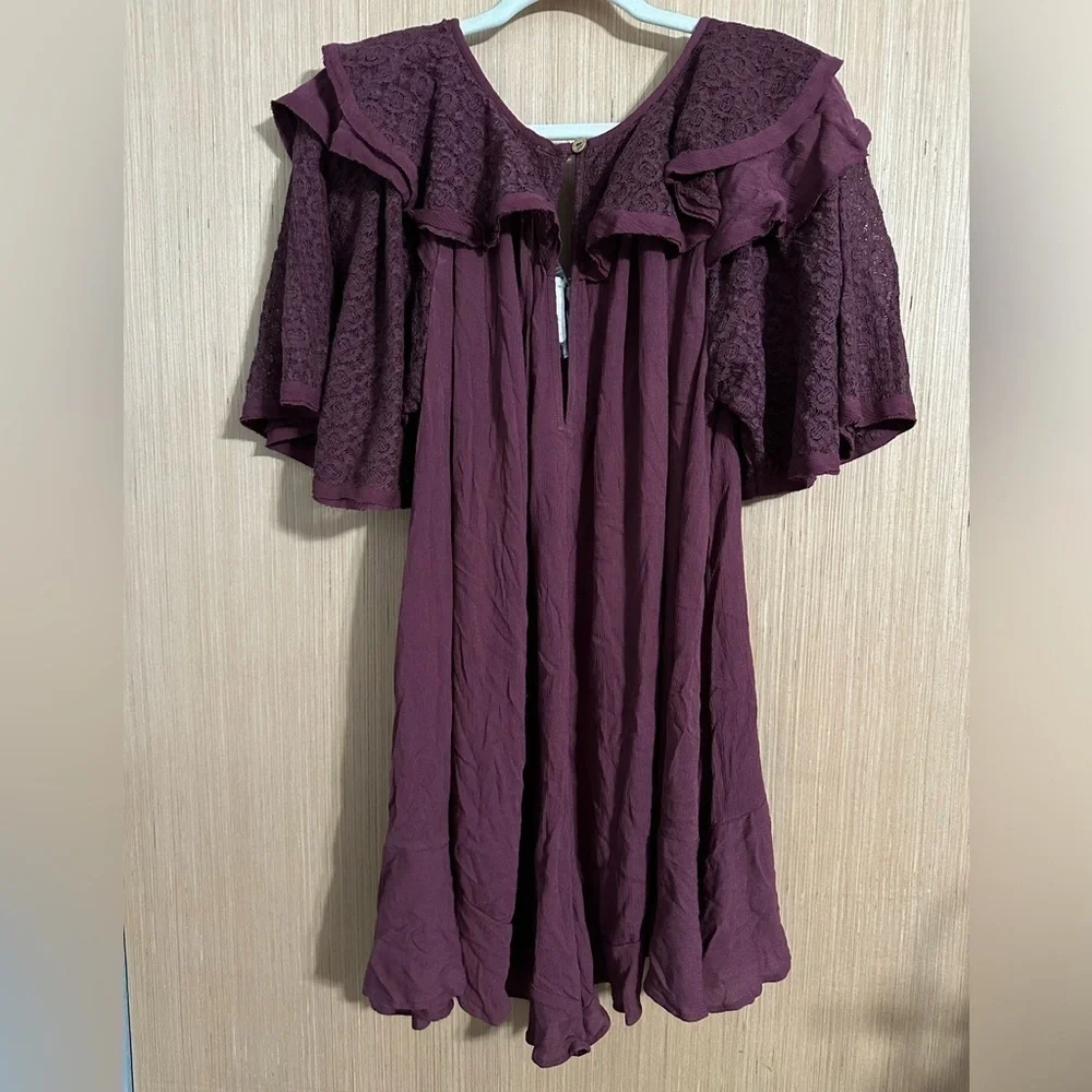 Free People Rush for Ruffles Romper, Size Medium (v) - Picture 6 of 13